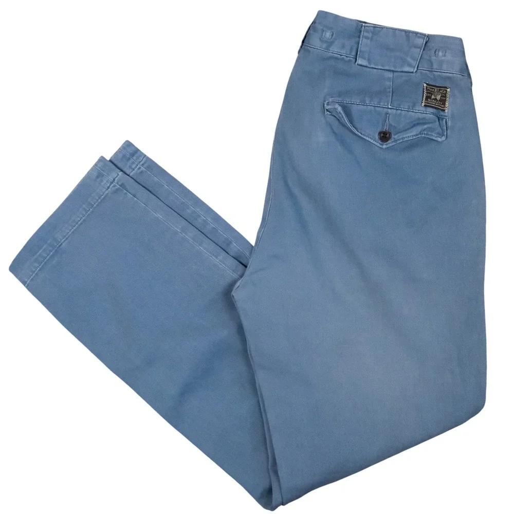 Polo Ralph Lauren‎ Slim GI Fit Pants Garment Dyed Mens 32x30 Blue Chino Military